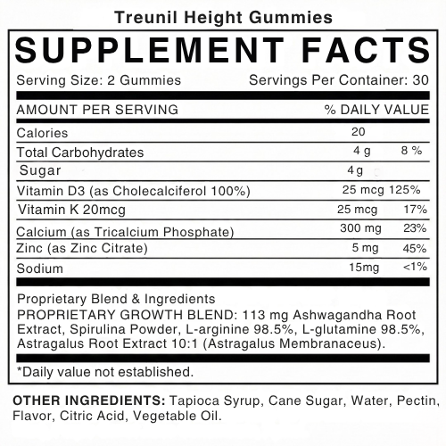 Treunil Height Gummies